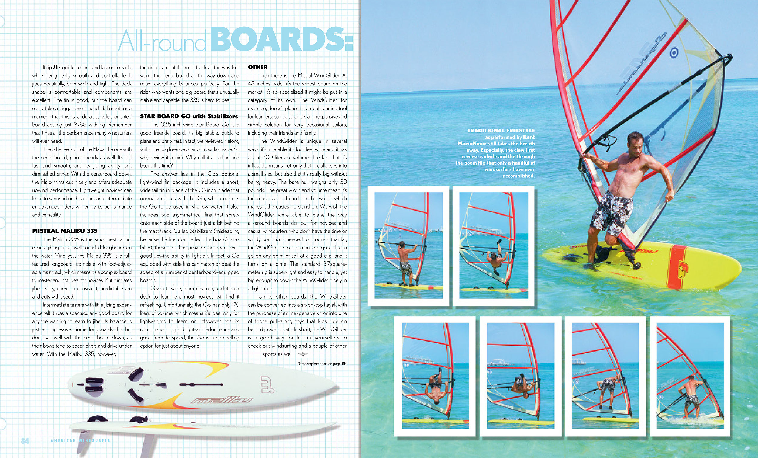 1999 Equipment Test All around Boards American Windsurfer